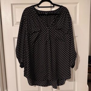 Torrid Black and White Polka Dot Harper Blouse